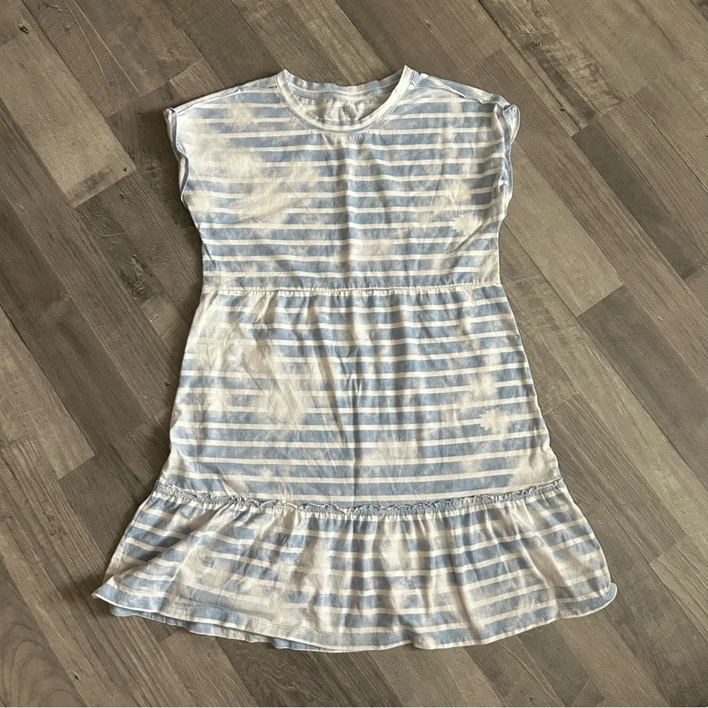 GAP Girls Blue Striped Tie Dye Jersey Dress XXL